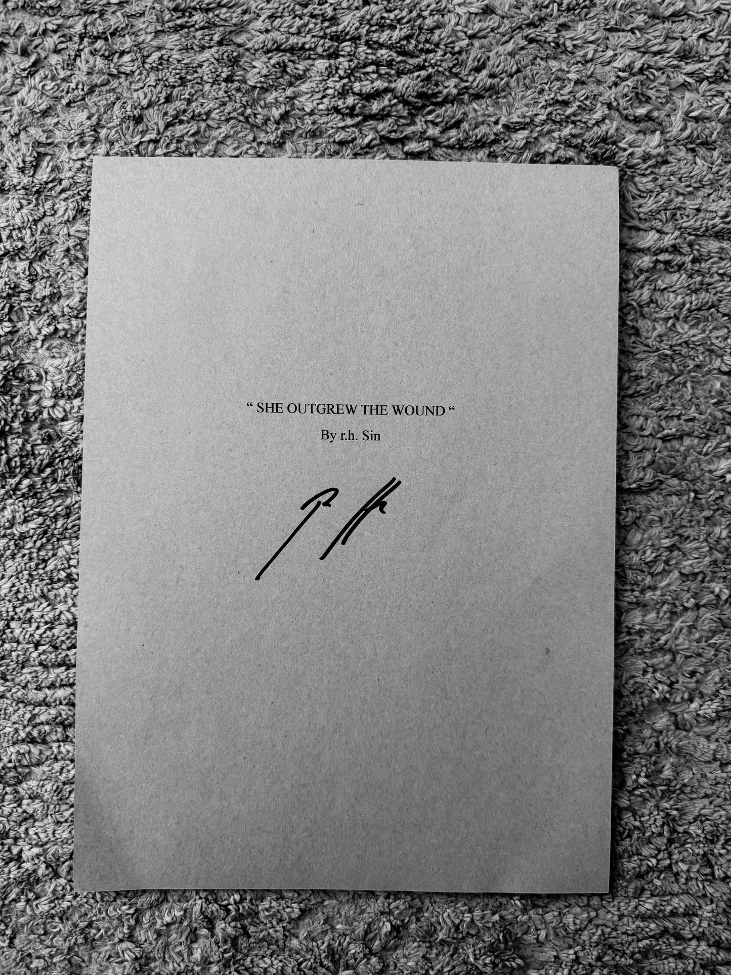SIGNED MANUSCRIPT: SHE OUTGREW THE WOUND