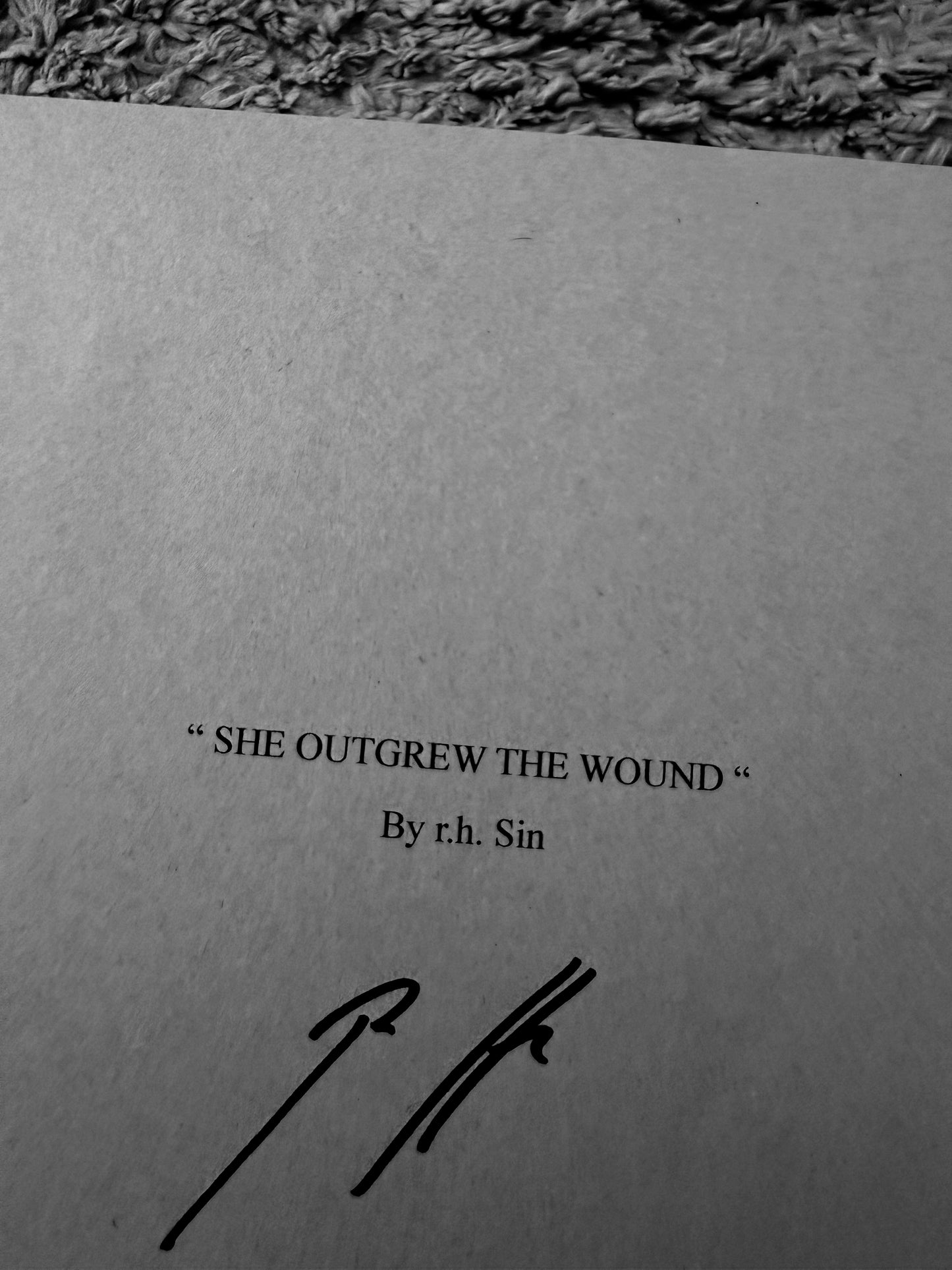SIGNED MANUSCRIPT: SHE OUTGREW THE WOUND
