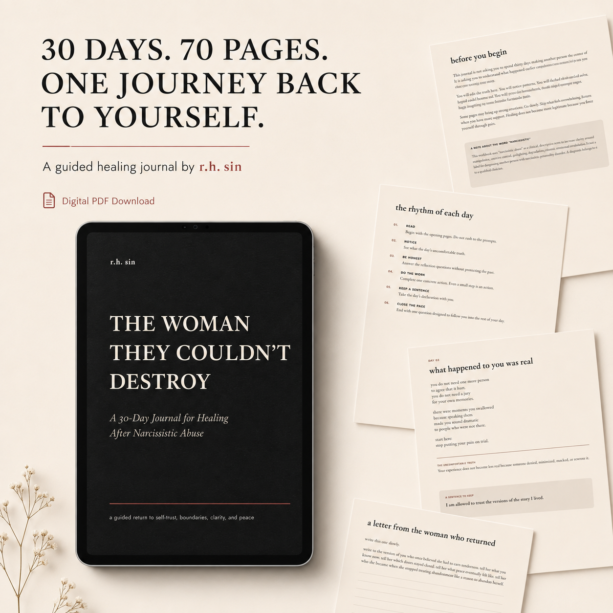 THE WOMAN THEY COULDN'T DESTROY: A 30-Day Journal for Healing After Narcissistic Abuse