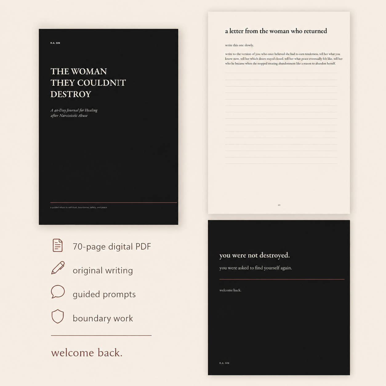 THE WOMAN THEY COULDN'T DESTROY: A 30-Day Journal for Healing After Narcissistic Abuse