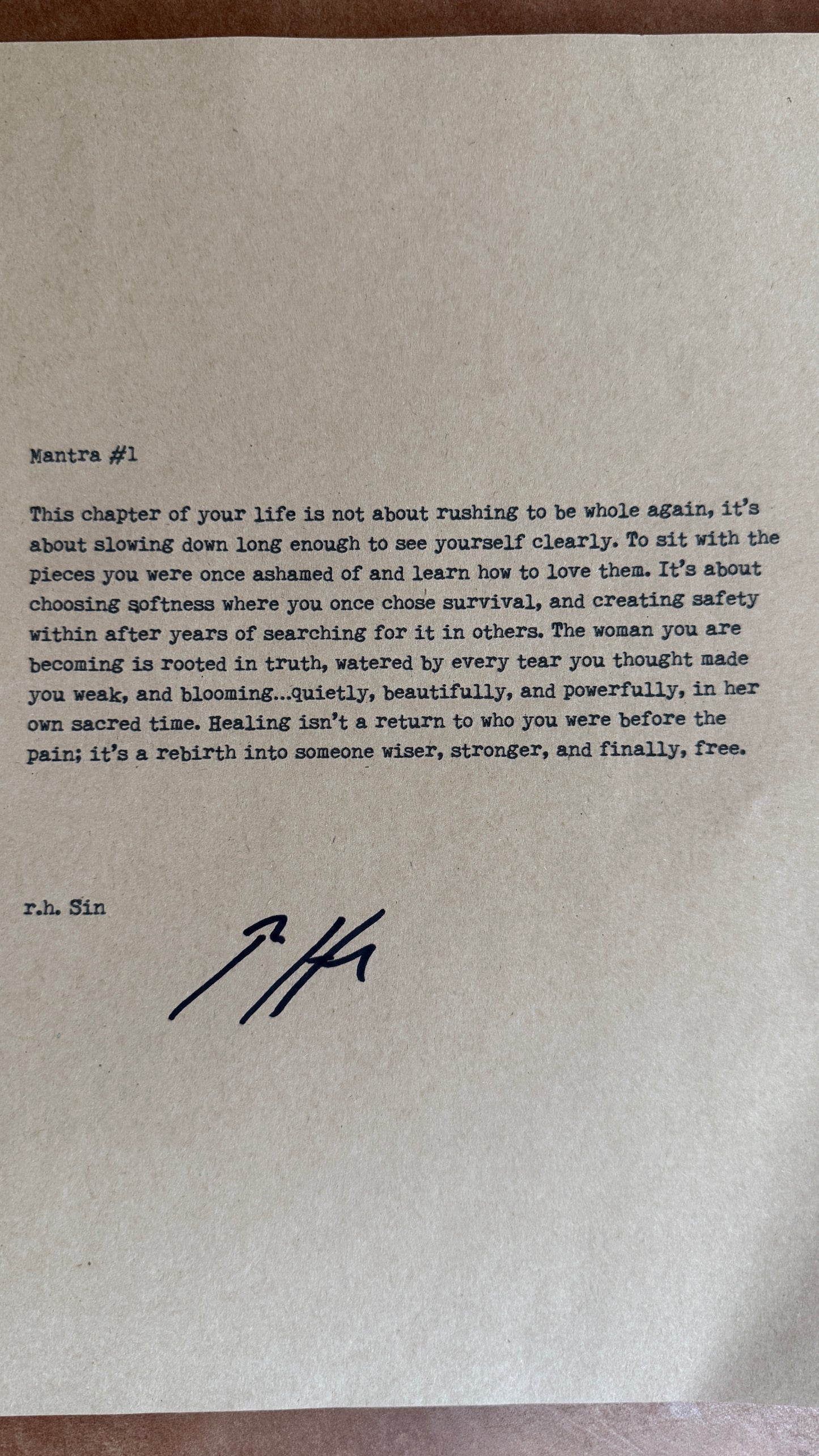 (SIGNED) MANTRA #1
