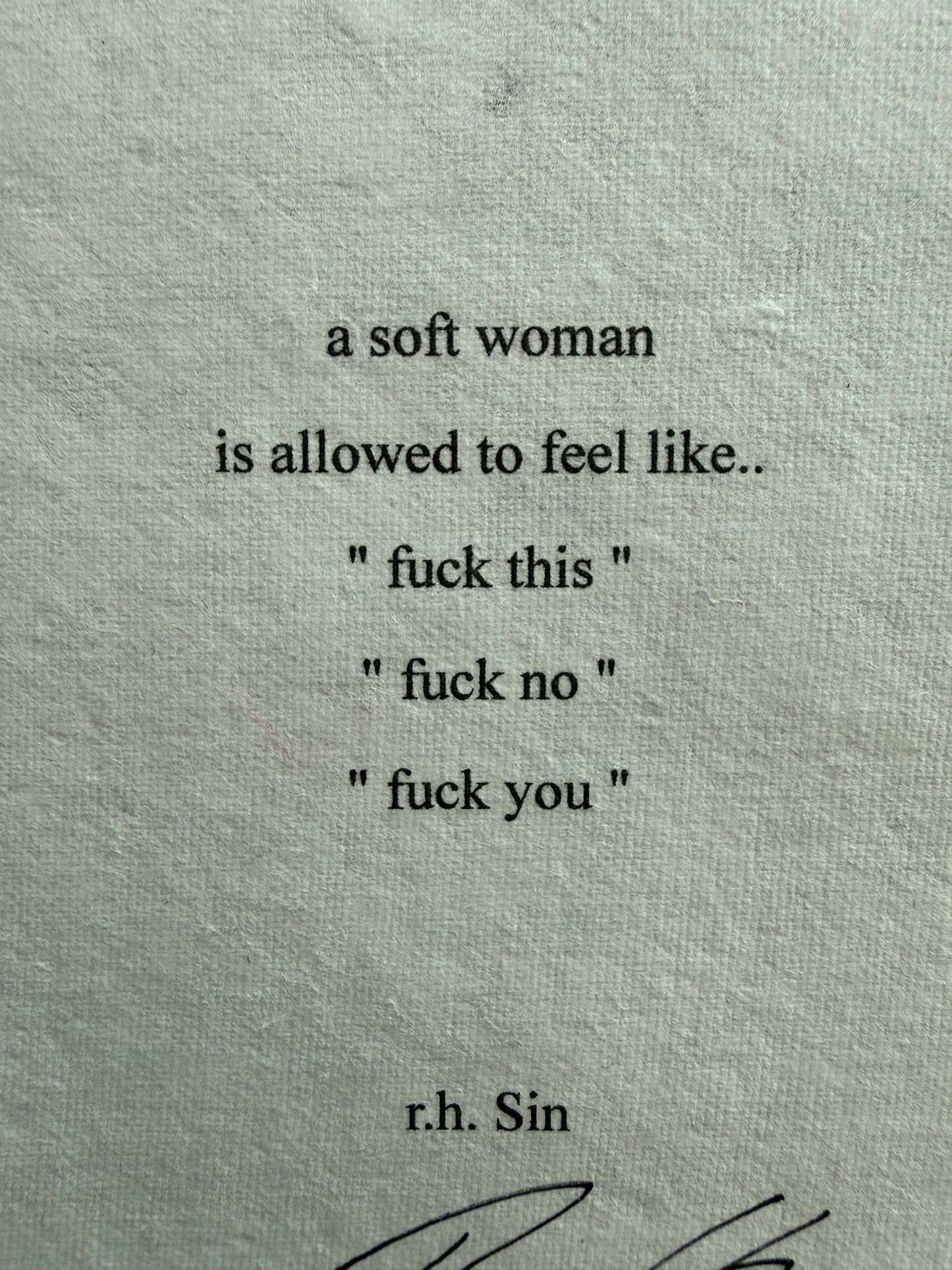 SIGNED - a soft woman #1