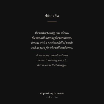 stop writing to no one.